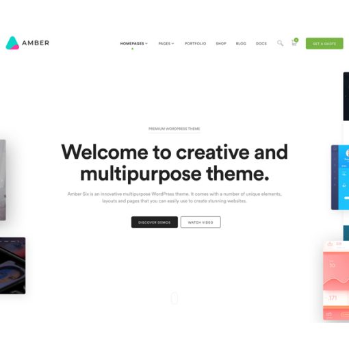 Amber Six | Creative and Multipurpose WordPress Theme【企业公司初创机构独立站主题模板】